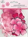 3D Die cuts Flowers pink 24pcs