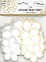 3D Die cuts Flowers white 24pcs