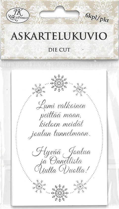 Die cuts Jouluteksti hopeafolio 6pcs