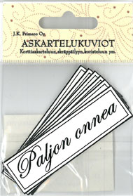 Die cuts Paljon onnea musta 6pcs