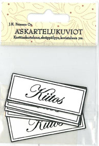 Die cuts Kiitos musta 6pcs