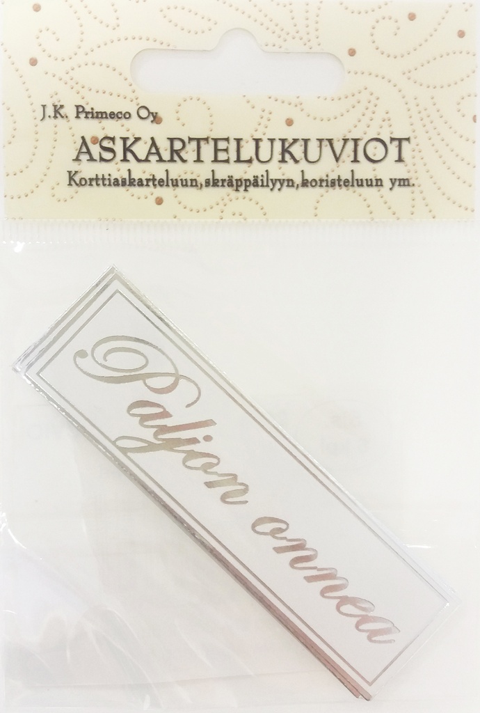 Die cuts Paljon onnea 2 hopea 6pcs
