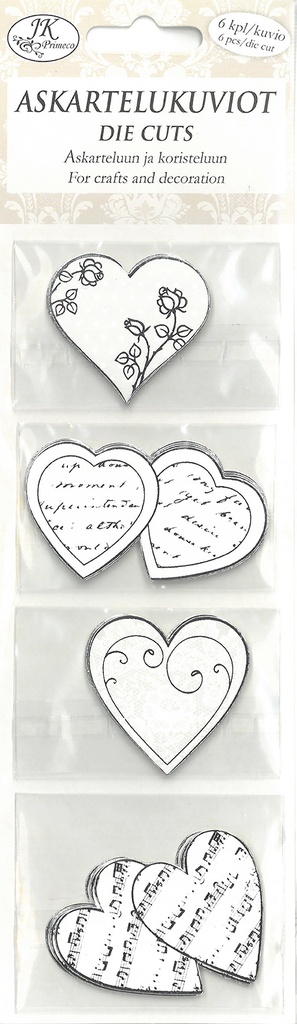 Die cuts narrow Hearts silver