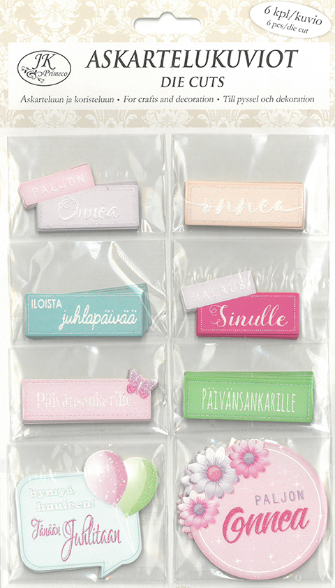 Die cuts Tekstit värilajitelma