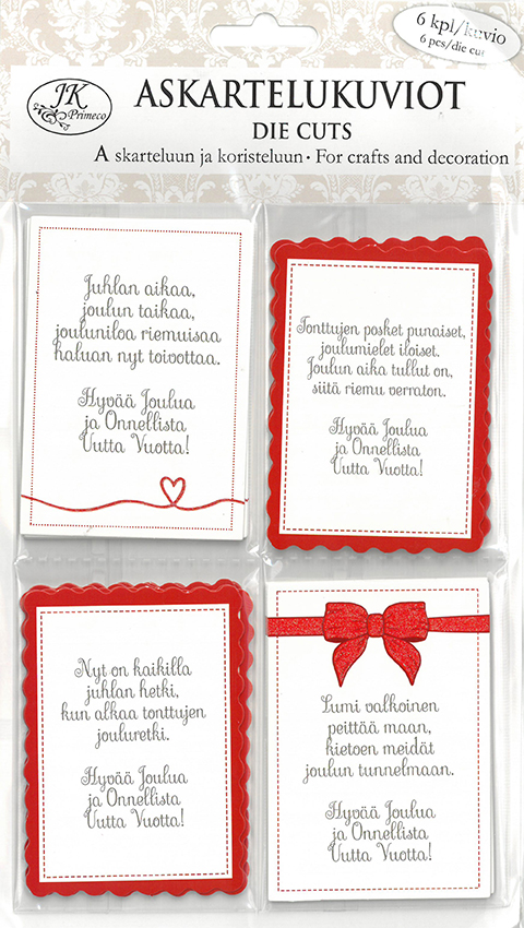 Die cuts Joulutoivotukset punainen