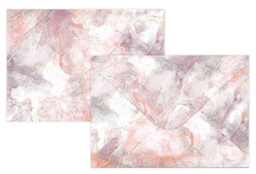 Envelope C6 Marble rose 10pcs
