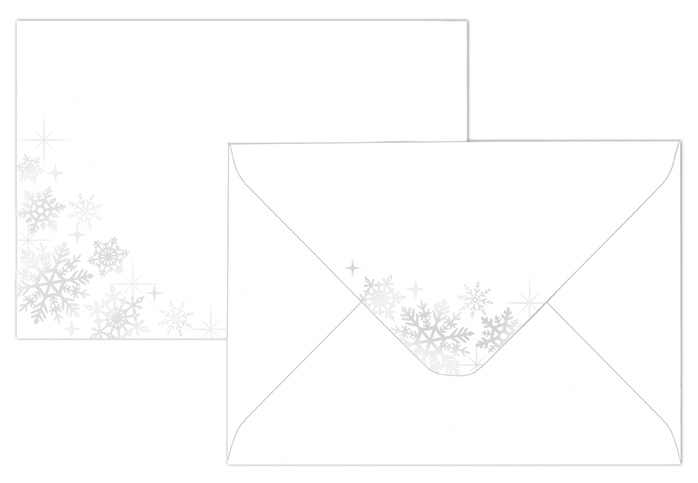 Foil envelope C6 Snowflake silver white 10pcs