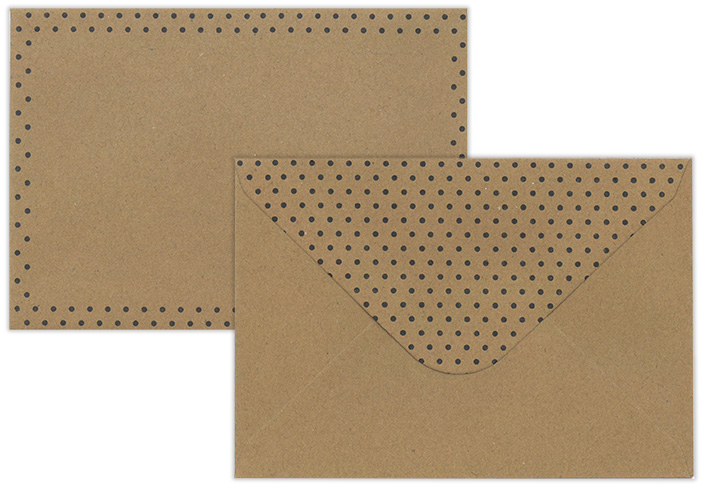 Envelope C6 black Dots recycled brown 10pcs