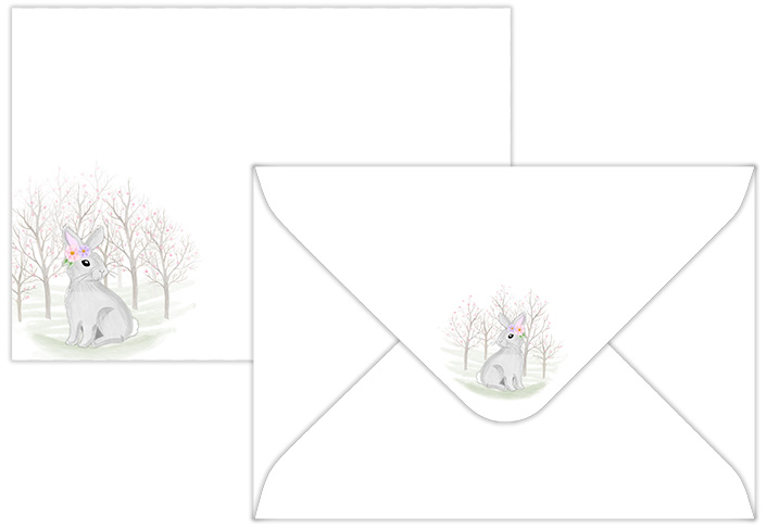 Envelope C6 North animals bunny 10pcs