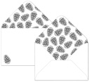 Envelope C6 Pine cone black/white 10pcs