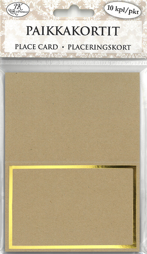 Place card Gold foil recycled brown 10pcs