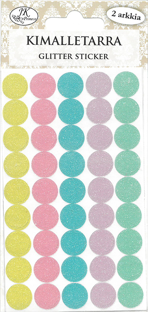 Glitter sticker Balls pastel 2pcs