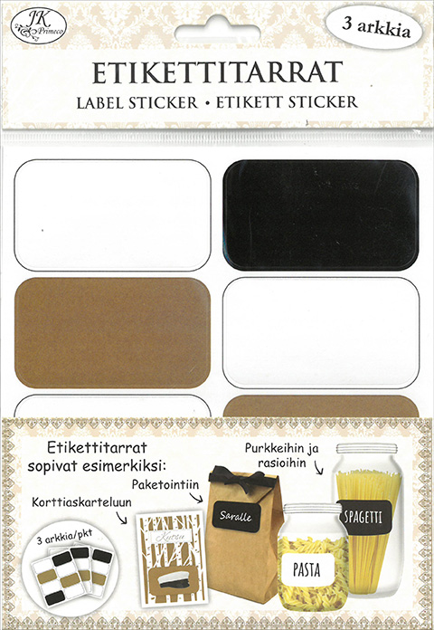 Label sticker rectangle recycled brown/black 3 sheets
