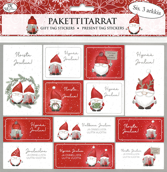 Gift tag sticker Pukki ja muori 3 sheets