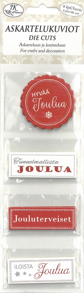 Die cuts narrow Jouluteksti punainen