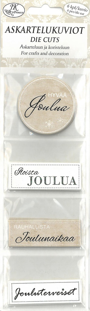 Die cuts narrow Jouluteksti natur musta