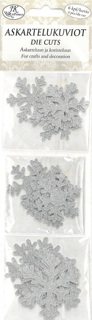 Die cuts narrow Snowflakes silver