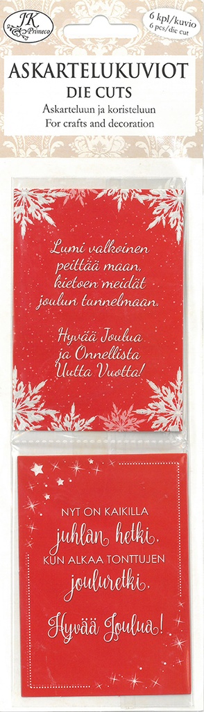 Die cuts narrow Joulutoivotukset punainen