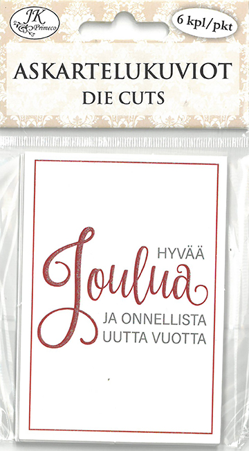Die cuts Jouluteksti punainen 6pcs