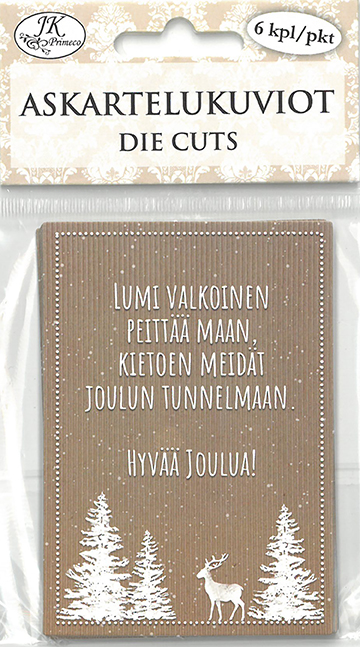 Die cuts Jouluteksti natur 6pcs