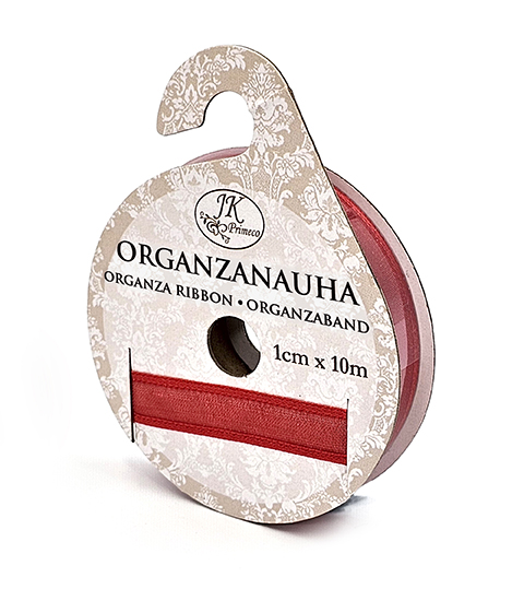 Organza ribbon 1cm x 10m Satin red