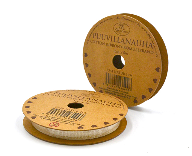 Cotton ribbon 1cm x 5m natural