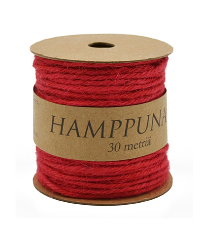 Hemp cord 2mm x 30m red