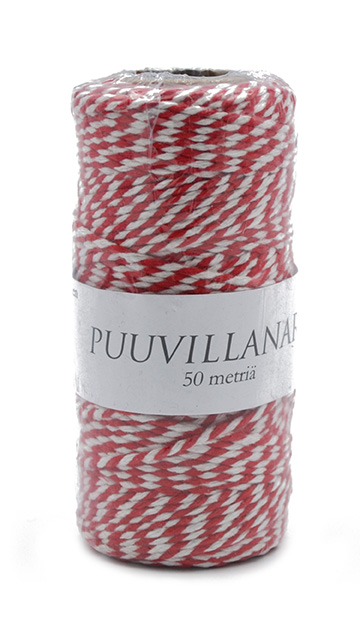 Cotton string 2mm x 50m red/white