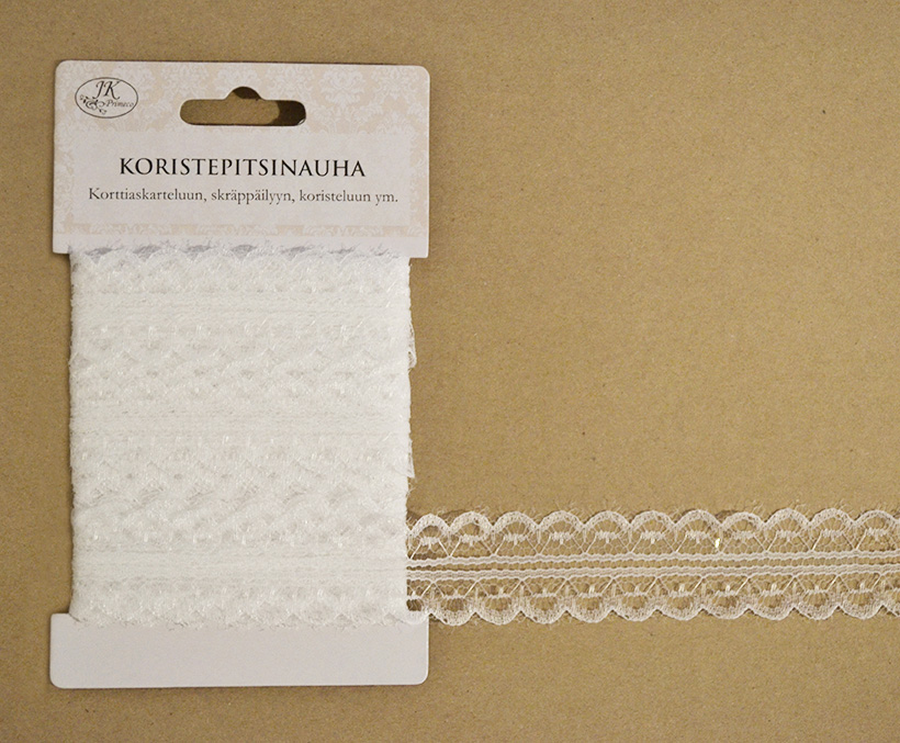 Decorative lace ribbon 2,4cm x 7m white