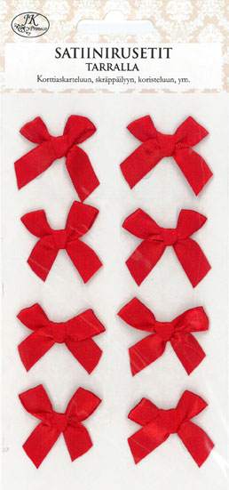 Satin bow sticker red