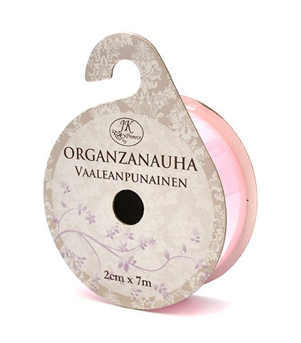 Organza ribbon 2cm x 7m light pink