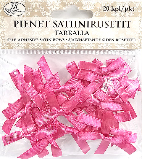 Self-adhesive small satin bow pink 20pcs