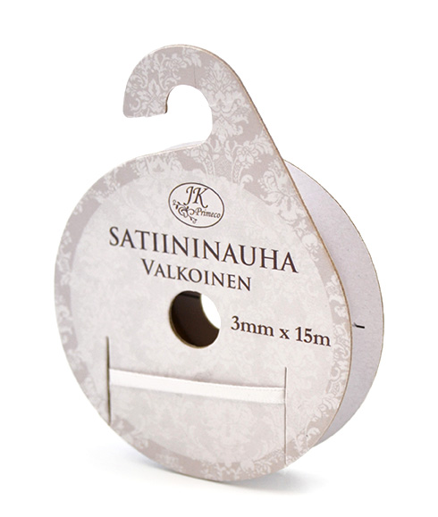 Satin ribbon 3mm x 15m white 