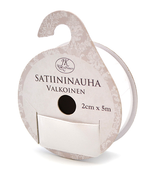 Satin ribbon 2cm x 5m white
