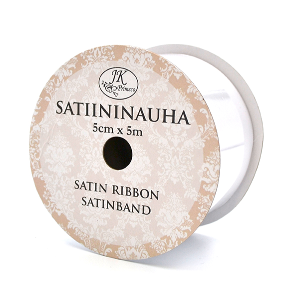 Satin ribbon 5cm x 5m white