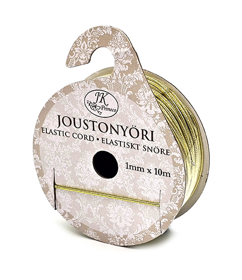 Elastic cord 1mm x 10m gold