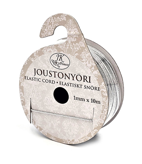 Elastic cord 1mm x 10m silver