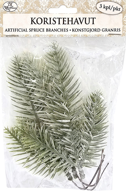 Artificial Spruce branches snow 3pcs
