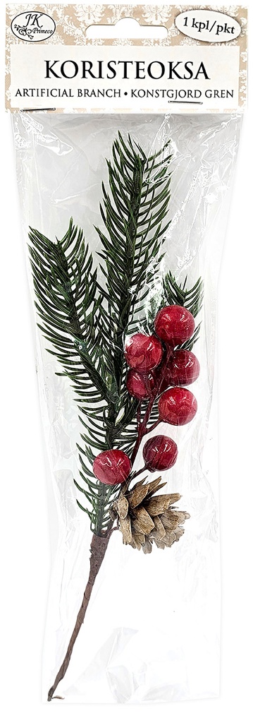 Artificial branch with berry big red