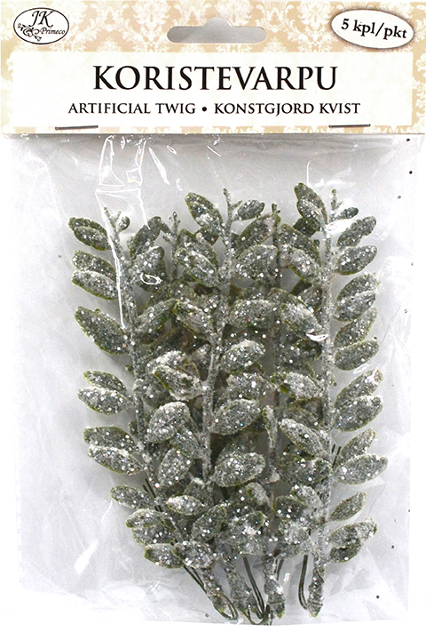 Artificial twig with frost 5pcs