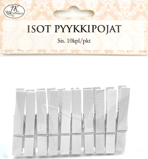 Big clothespins white 10pcs