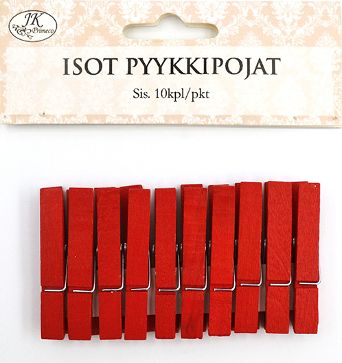 Big clothespins red 10pcs