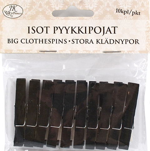 Big clothespins black 10pcs