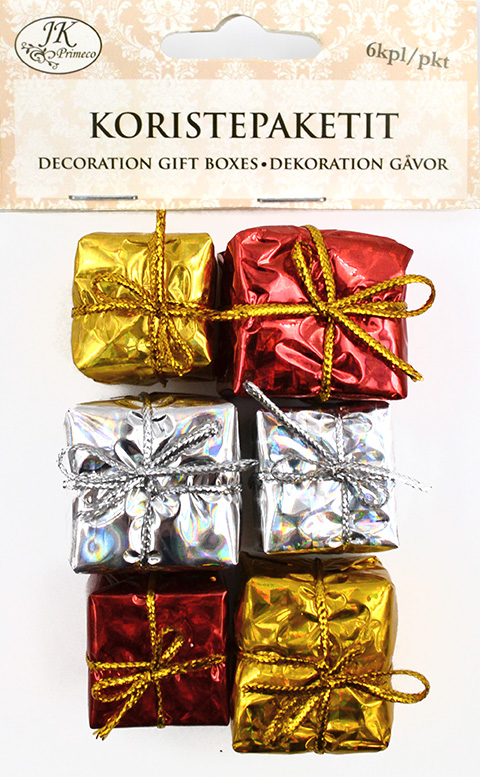 Miniature gift boxes color assortment 6pcs