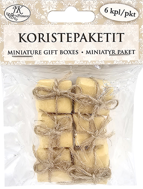 Miniature gift boxes natural 6pcs