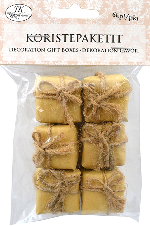 Miniature gift boxes natural 6pcs