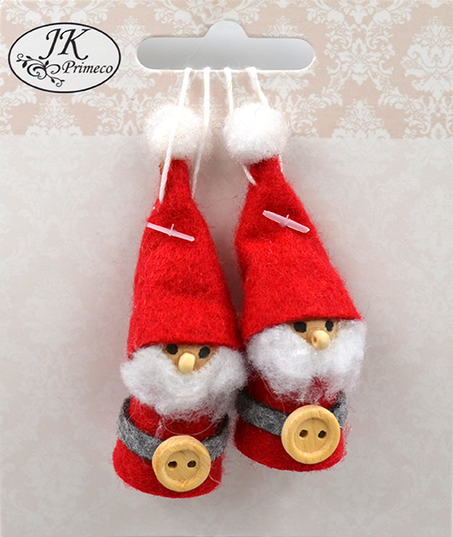 Decorative Santa clauses red/grey 2pcs