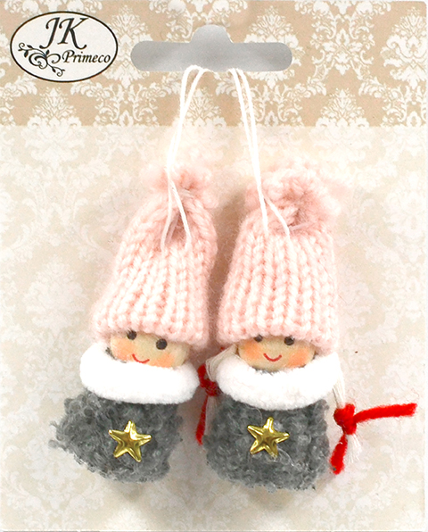 Decorative figures light pink 2pcs