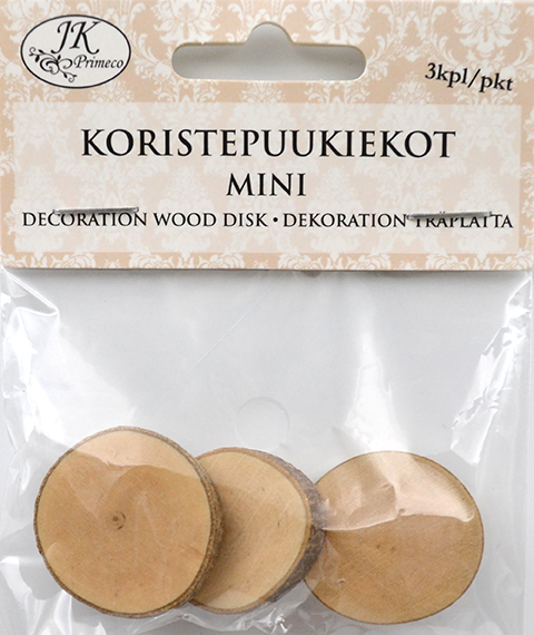 Miniature wood disk 3pcs