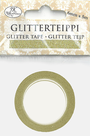 Glitter tape 6mm x 5m gold         
